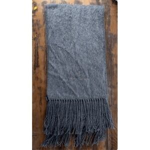 Alpaca Samara Gray Fringe‎ Scarf Soft Peruvian Knit Shawl Wrap